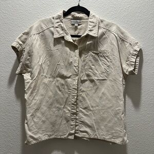 Roamers Short Sleeve Button Up - Women’s M - Tan